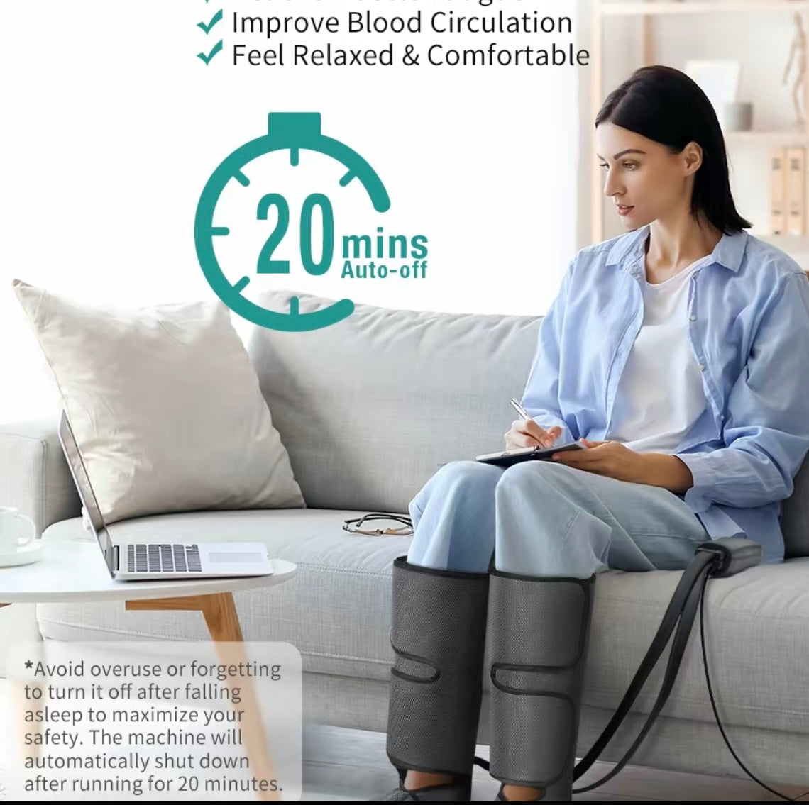 Air compression leg massager