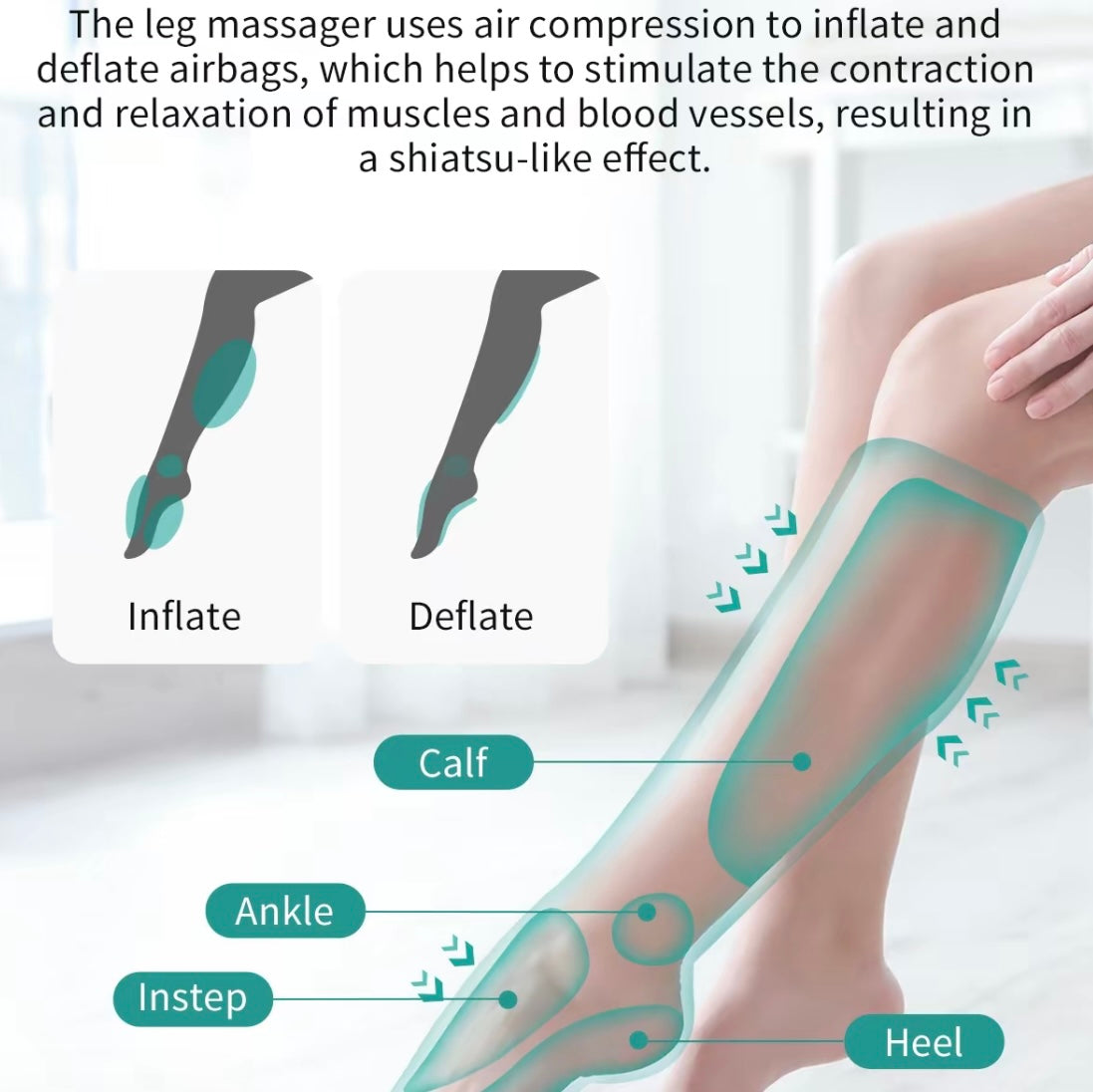 Air compression leg massager